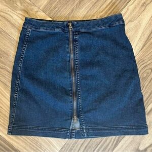 Free People Jean Mini Skirt with Zipper Boho Western feel